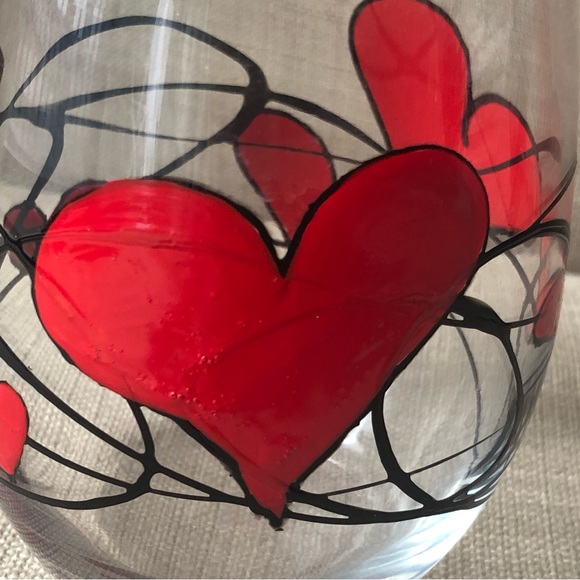 Hand Painted Glass. Hearts. Amanda Lee - Picture 6 of 9